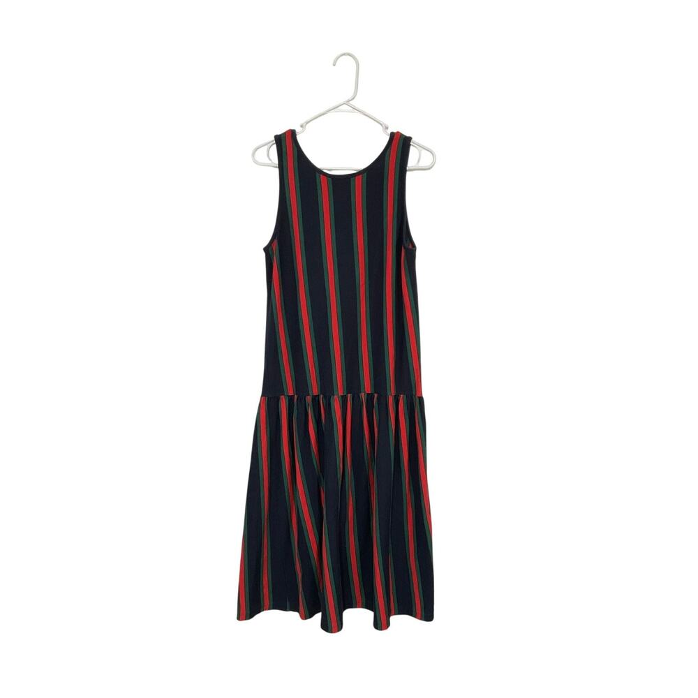 Rare VTG 90s Adrienne Vittadini Drop Waist Striped Midi Dress Magna Cum Laude - Picture 3 of 7